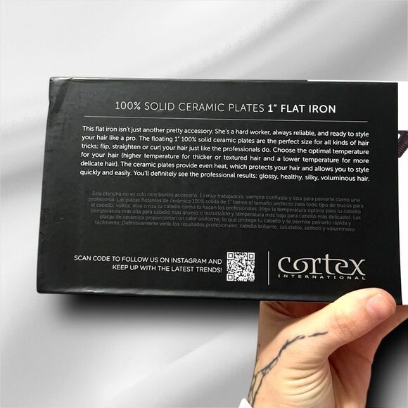 New CORTEX BEAUTY 1-Inch Solid Ceramic Flat Iron - Picture 6 of 7